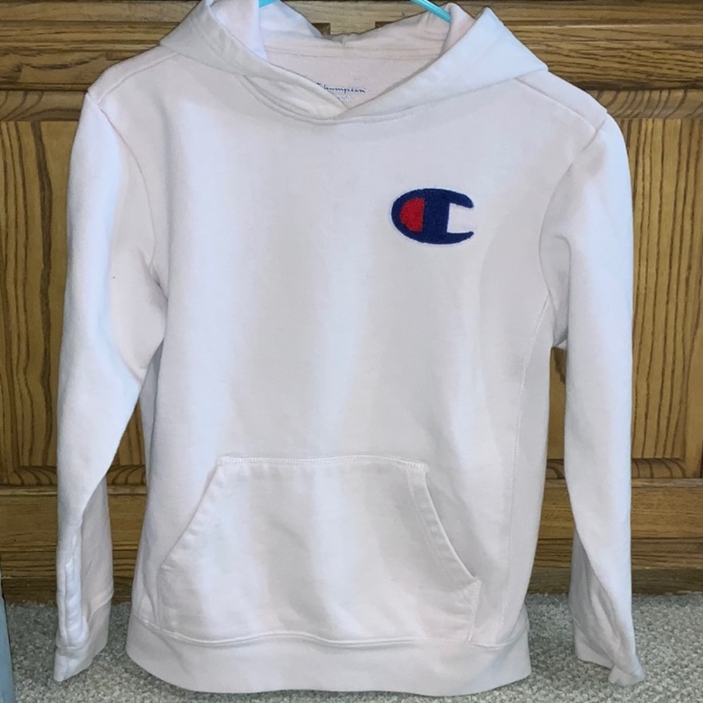 Champion Girls hooded blush sweatshirt Sz L or W/S